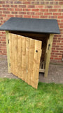Medium featheredge log store with door and felt roof