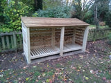 Large slatted log store