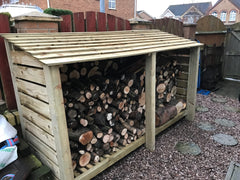 Slatted log stores