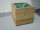 Square wooden planters, 3 rows of decking