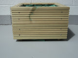 Square wooden planters, 2 rows of decking