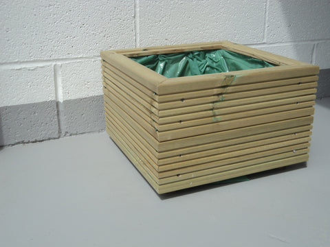 Square wooden planters, 2 rows of decking
