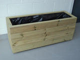 4 rows of decking trough planters