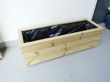 3 rows of decking trough planters