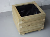 Square wooden planters - block style