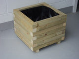 Square wooden planters - block style