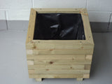 Square wooden planters - block style