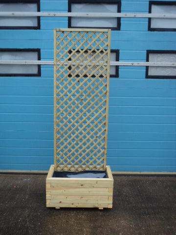 Trough planters with trellis - block style
