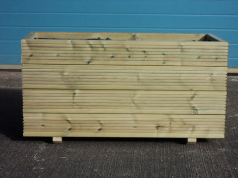 4 rows of decking trough planters