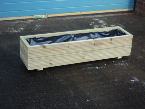 2 rows of decking trough planters