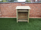Medium featheredge log store with shelf