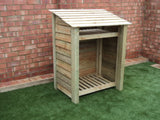 Medium featheredge log store with shelf