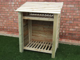 Medium featheredge log store with shelf