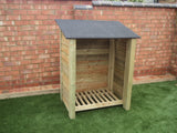 Medium featheredge log store with felt roof