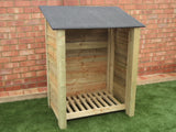 Medium featheredge log store with felt roof