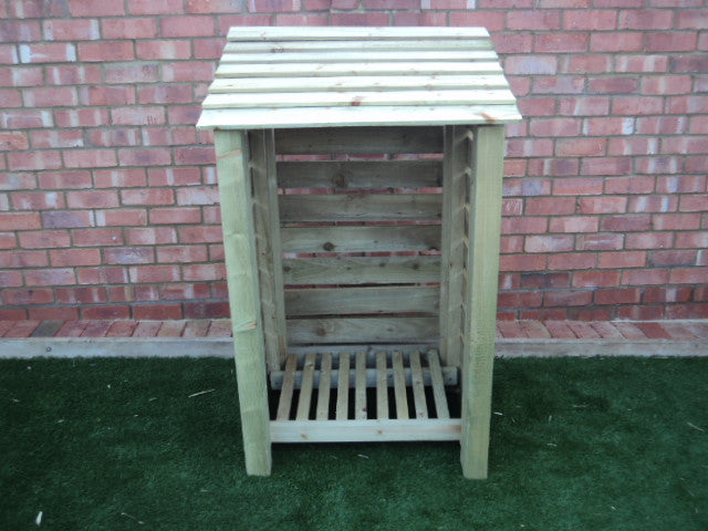Small slatted log store