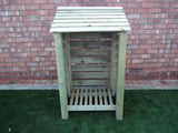Small slatted log store