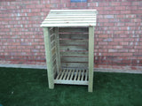 Small slatted log store
