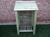 Small slatted log store