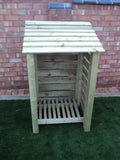 Small slatted log store