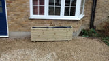 4 rows of decking trough planters