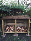 Large slatted log store