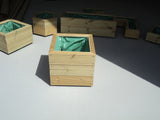 Square wooden planters, 3 rows of decking